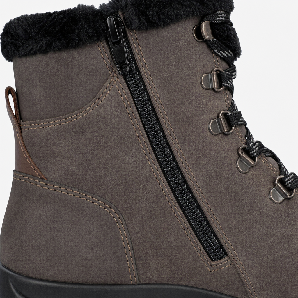 Rieker L7168 Womens Ankle Boots Mahogany/Black