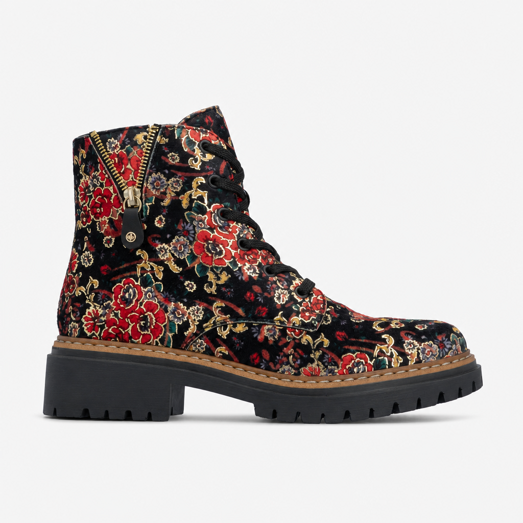 Rieker 72617 Womens Ankle Boots Black-Multi/Black