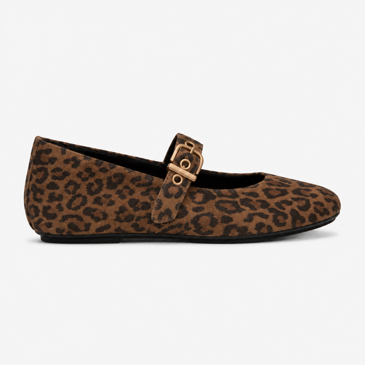 FitFlop DELICATO SUEDE LEOPARD Womens Mary Jane Tan/Black