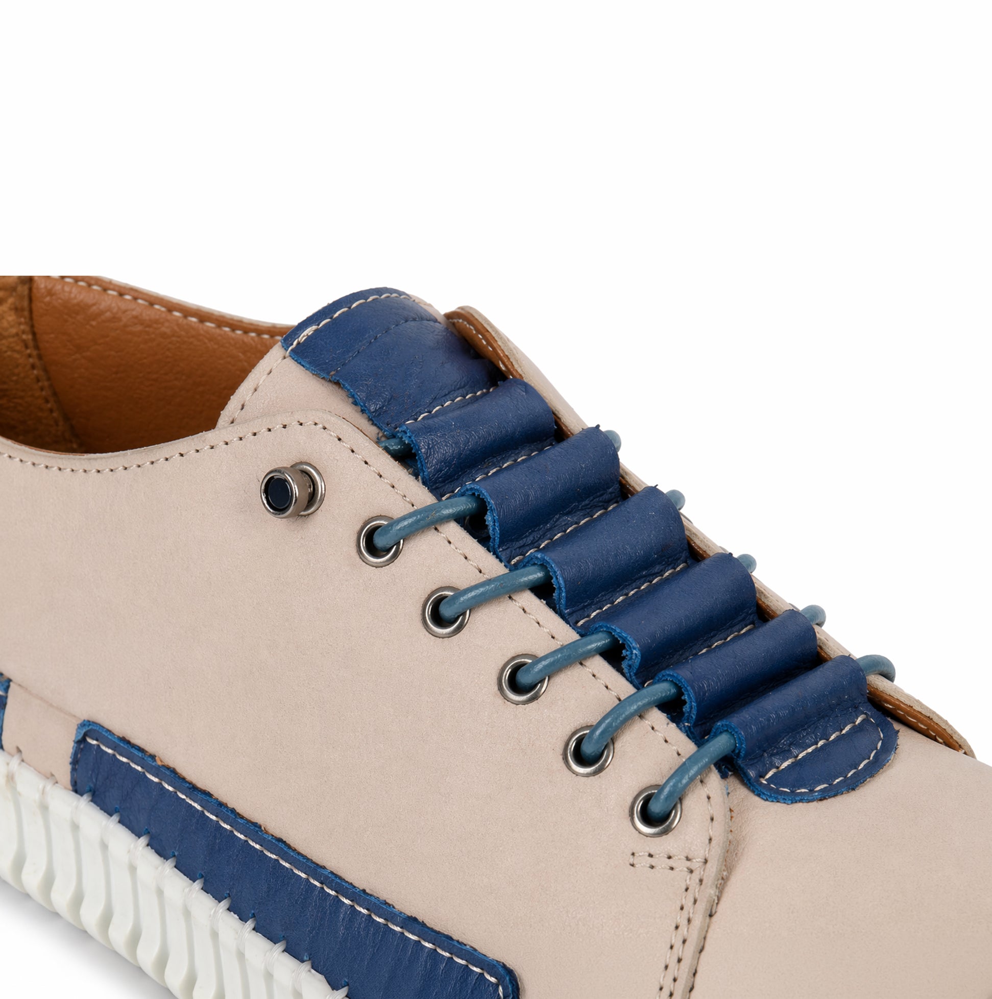 Mod Comfys KATIE Womens Casual Shoes Beige/Blue