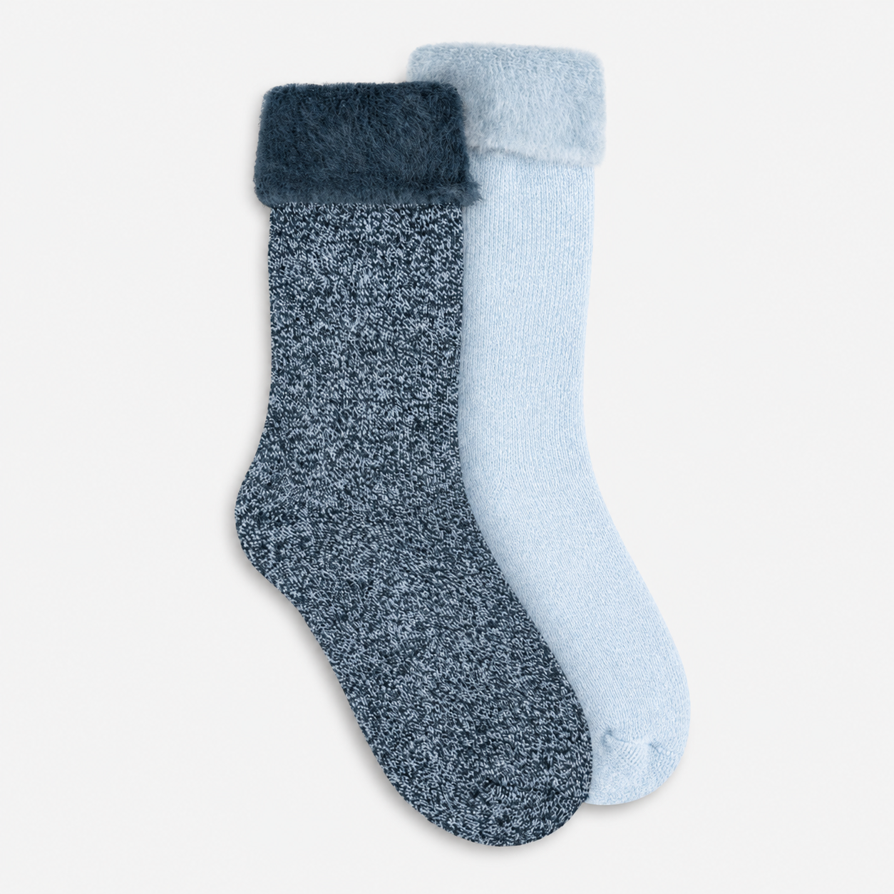 Totes Toasties PREMIUM BRUSHED THERMAL BED SOCK (TWIN PACK) Womens Bed Socks Denim / Blue