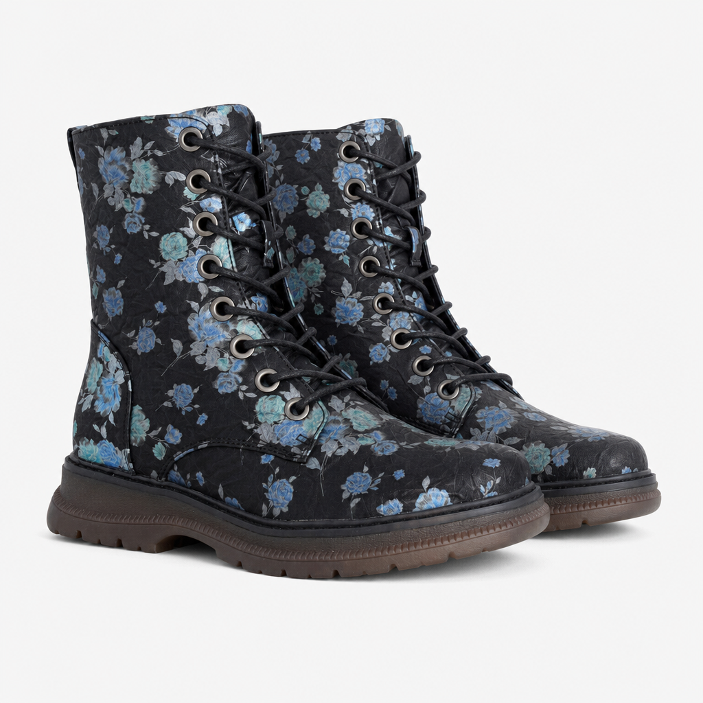 Cipriata ANNETTA Womens Ankle Boots Black/Blue Floral Matt