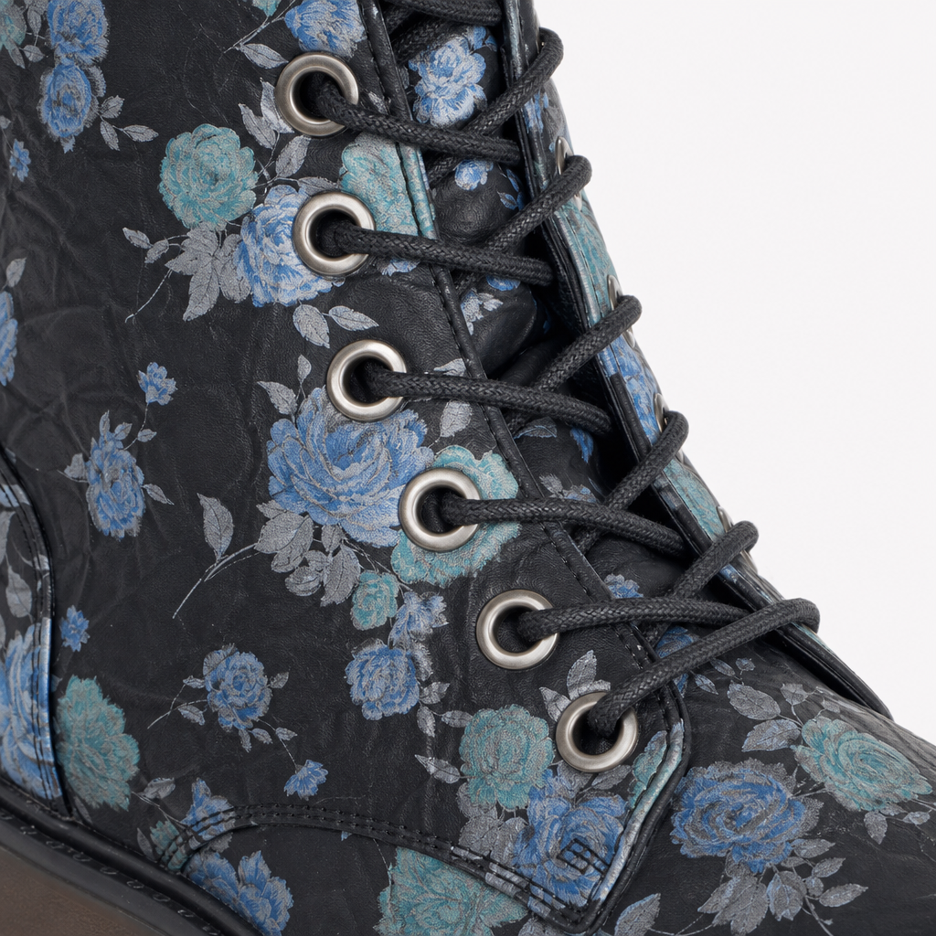 Cipriata ANNETTA Womens Ankle Boots Black/Blue Floral Matt