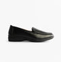 Boulevard L166A Ladies Shoes Black side view showcasing casual PU upper and flat sole design.