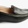Boulevard L166A Ladies Shoes Black side view showing low top design and elasticated side panel.