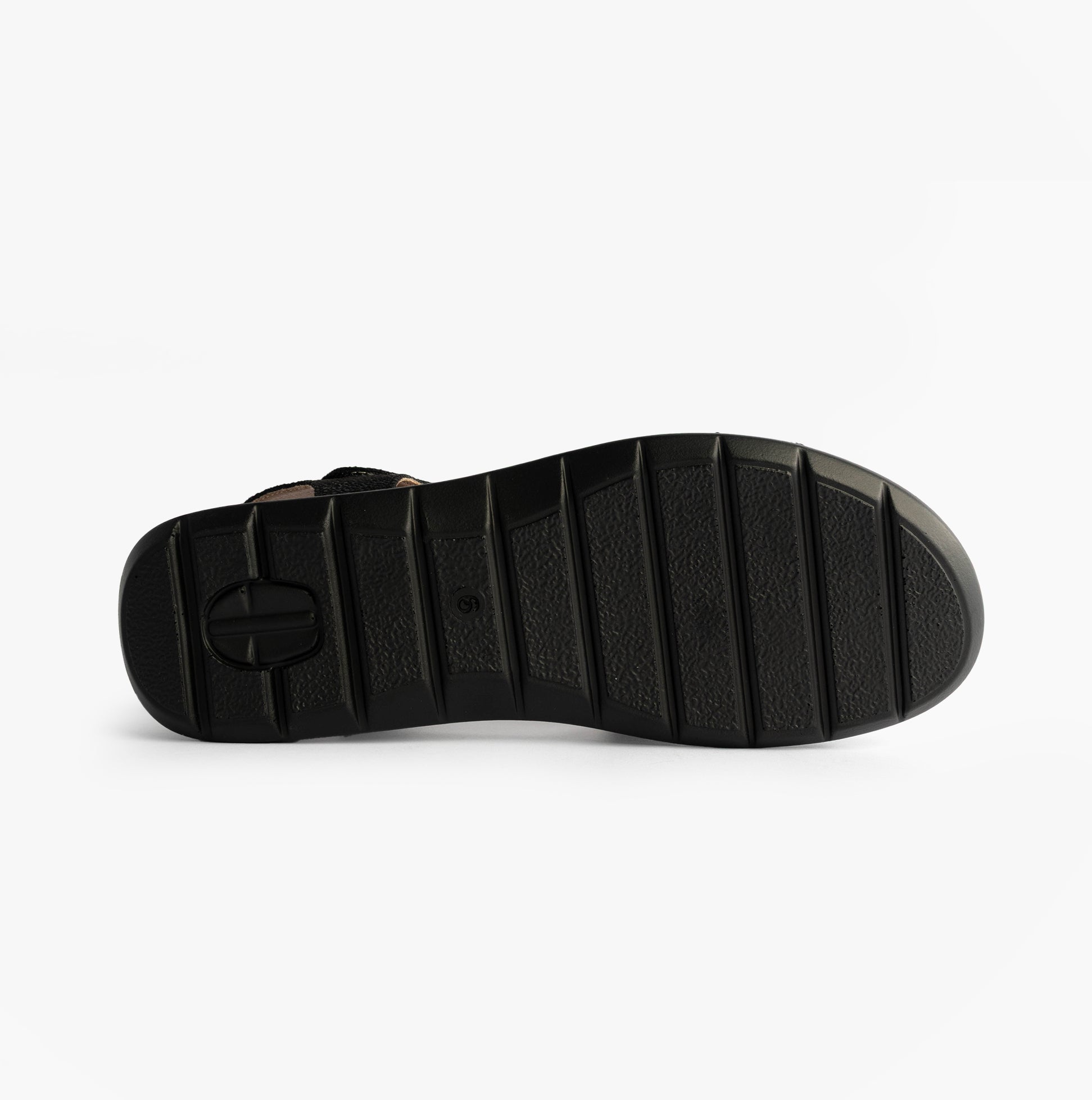 Boulevard Womens Strapy Touch Fasten Sandals Black Shimmer
