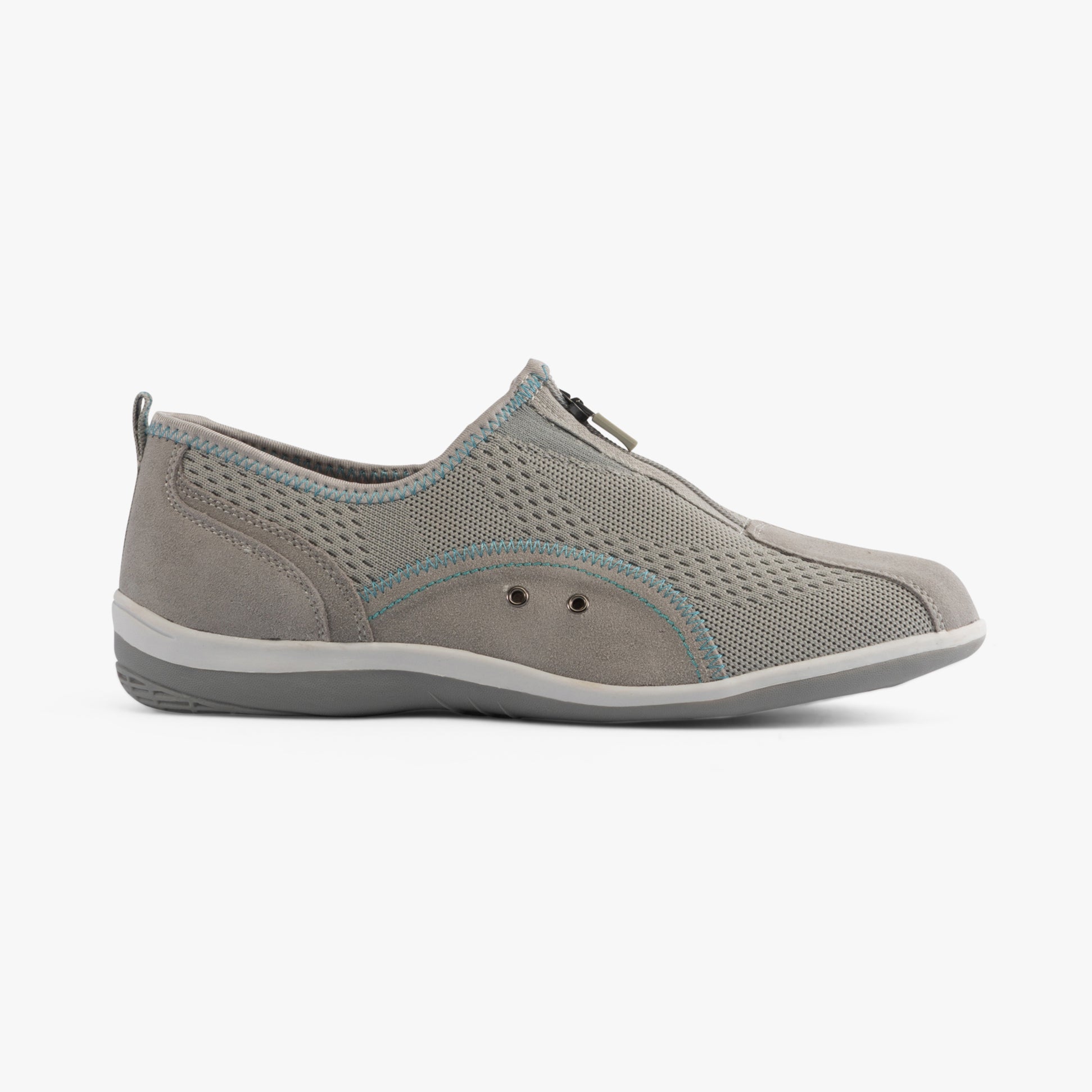Boulevard KIMBERLEY Womens Centre Zip Mesh Leisure Shoes Grey