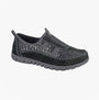 Boulevard L376AS Ladies Shoes Black side view with zip fastening, made of suede and featuring a lightweight design.