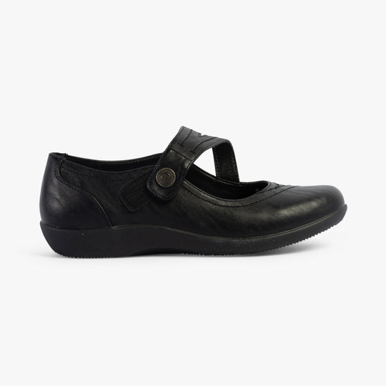 Boulevard L435A Womens Touch Fasten Extra-Wide Shoes Black