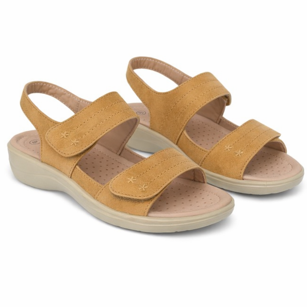 Ladies Cross Strap Sandals Beige