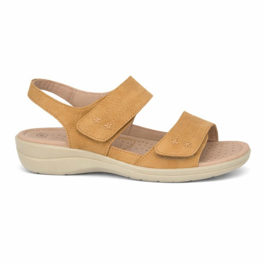 Ladies Cross Strap Sandals Beige
