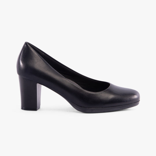 Boulevard L531A Womens Heeled Court Shoes Black