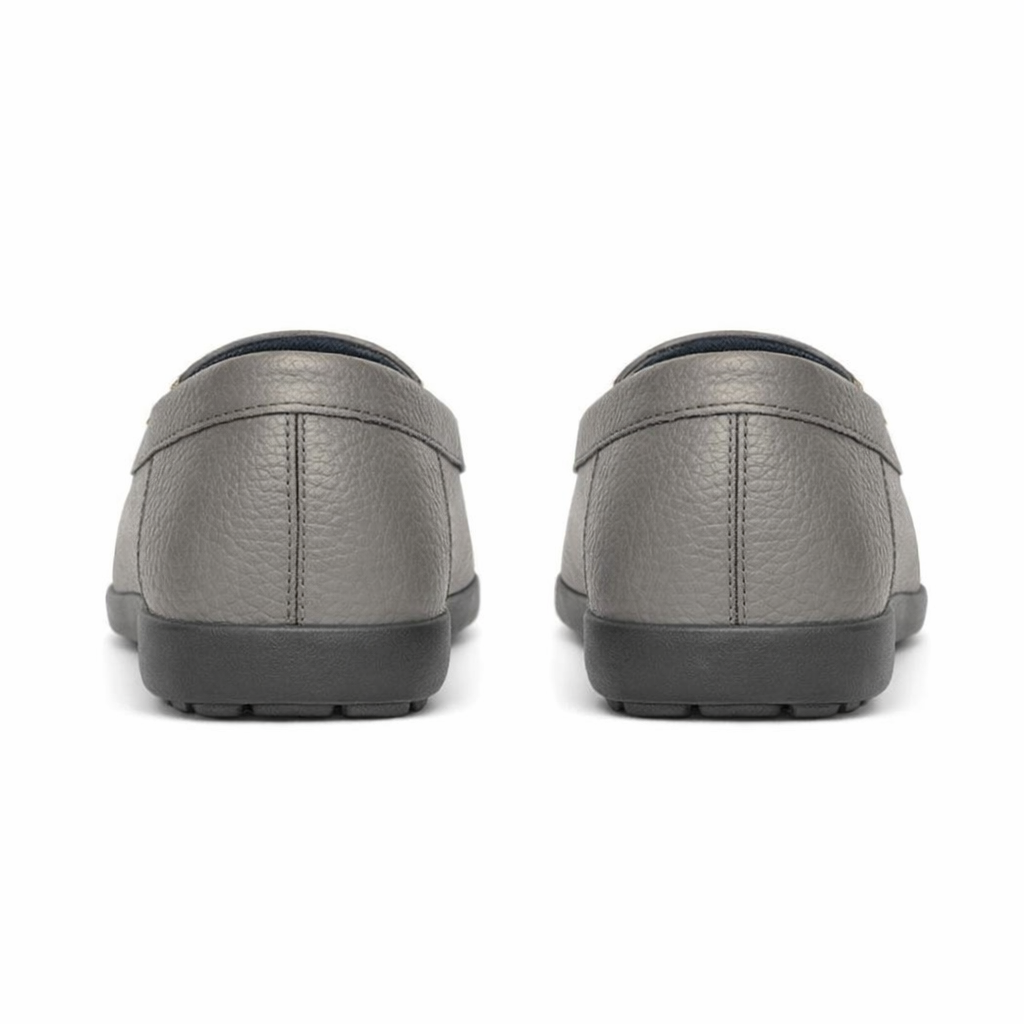 Ladies Loafers Pewter Metallic