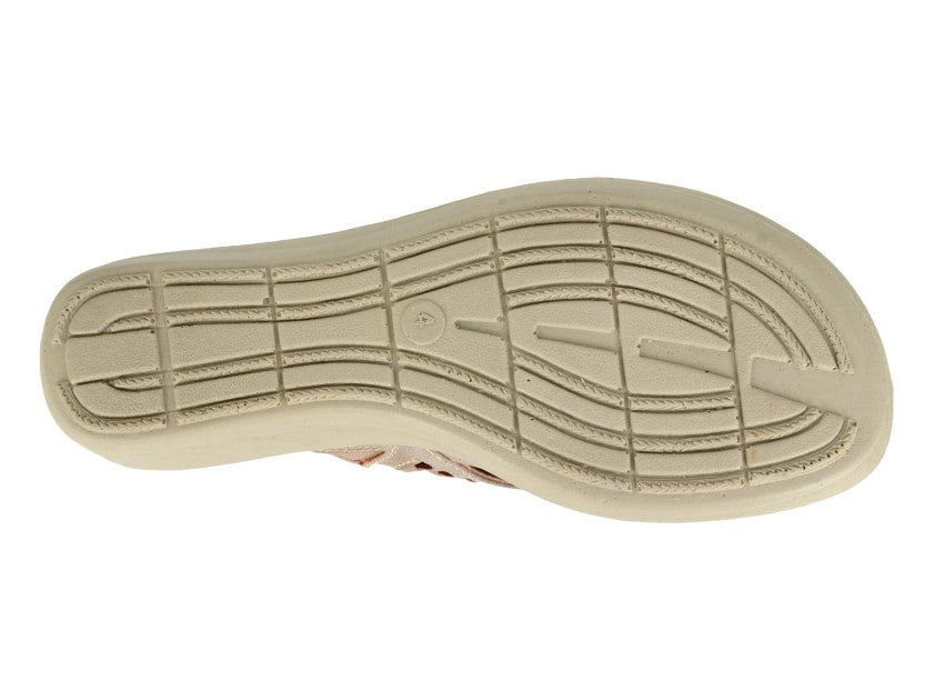 Boulevard L827 Womens Cross Strap Sandals Beige