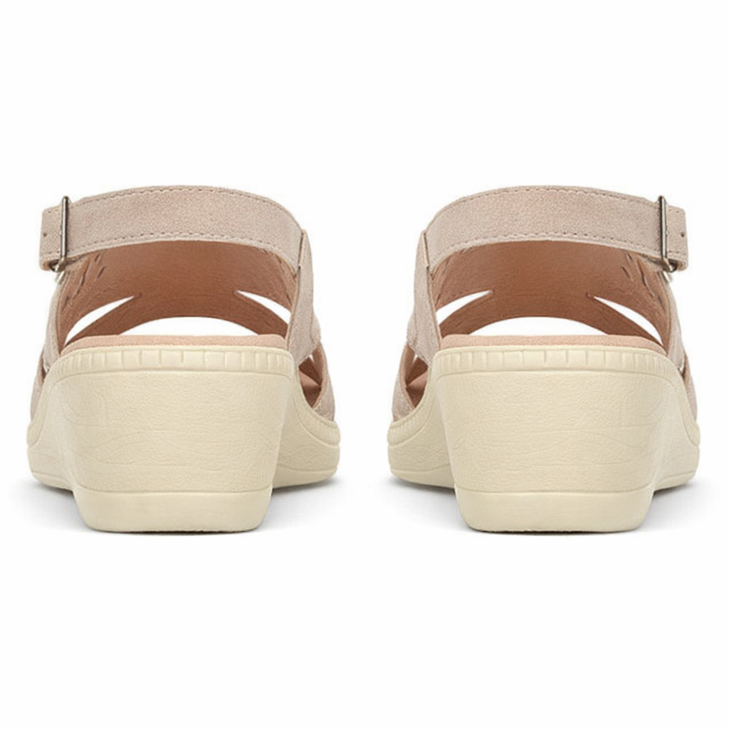 Boulevard L827 Womens Cross Strap Sandals Beige