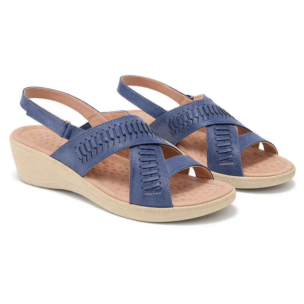 Boulevard L827 Womens Slingback Sandals Blue