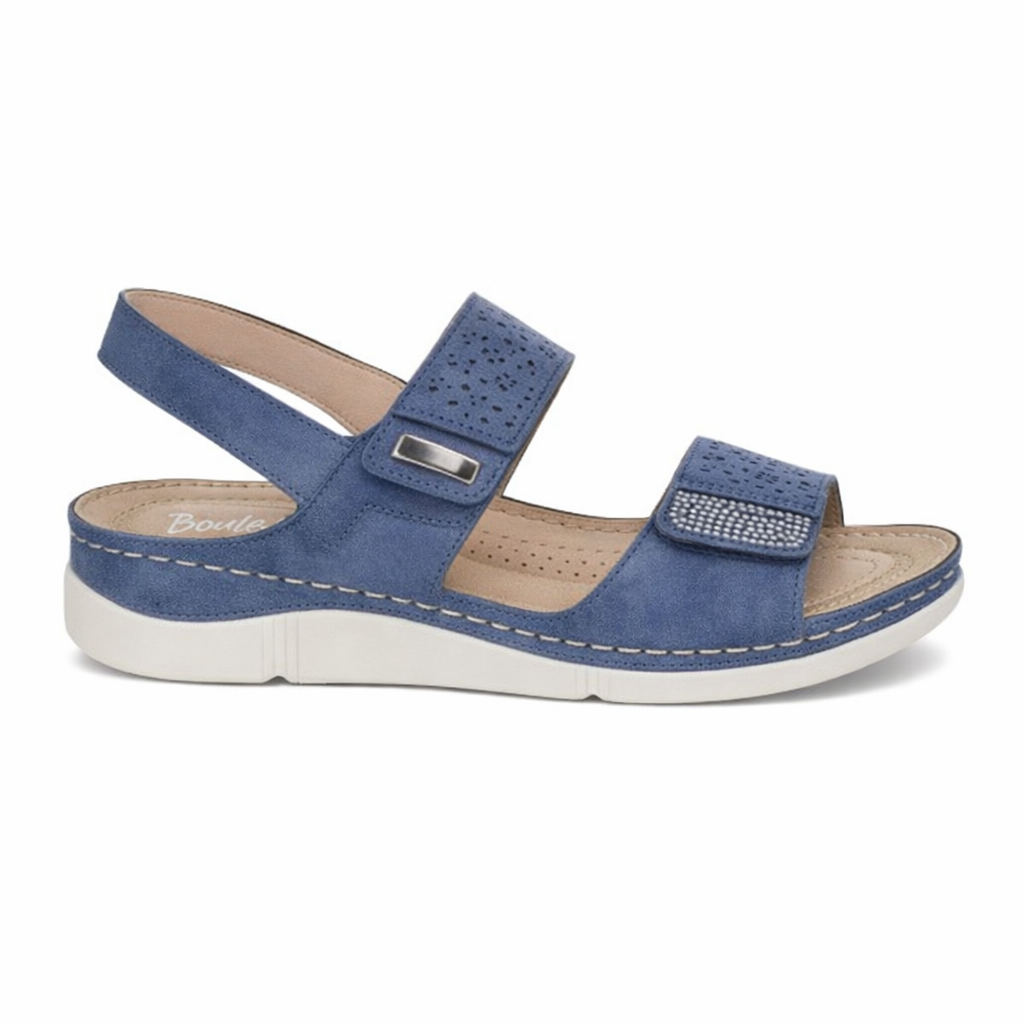 Boulevard L844 Womens Slingback Sandals Blue Metallic