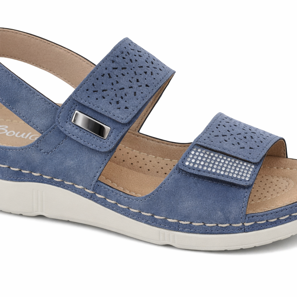 Boulevard L844 Womens Slingback Sandals Blue Metallic