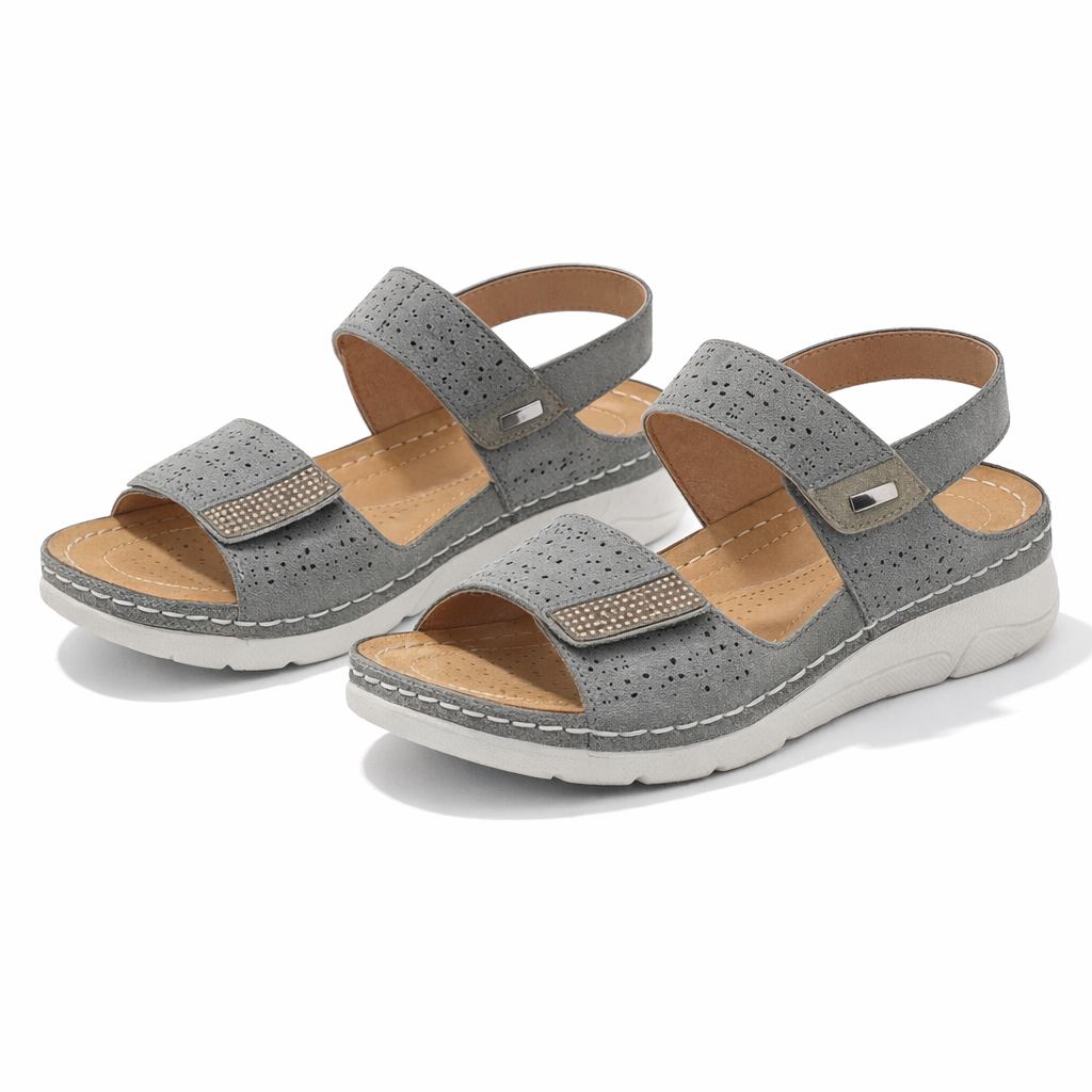 Boulevard L844 Womens Slingback Sandals Pewter