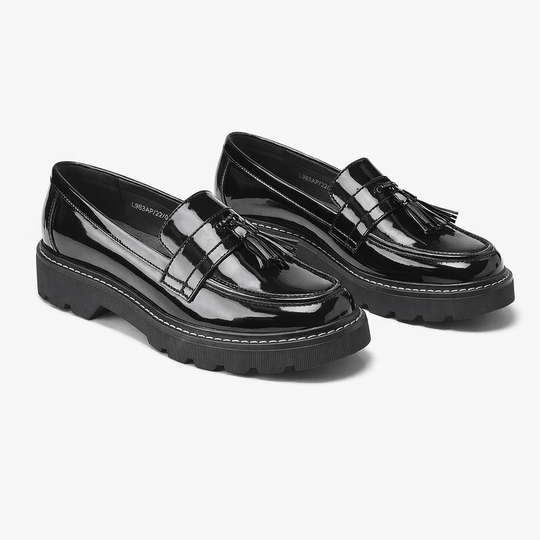 Boulevard Womens Loafers Patent Black
