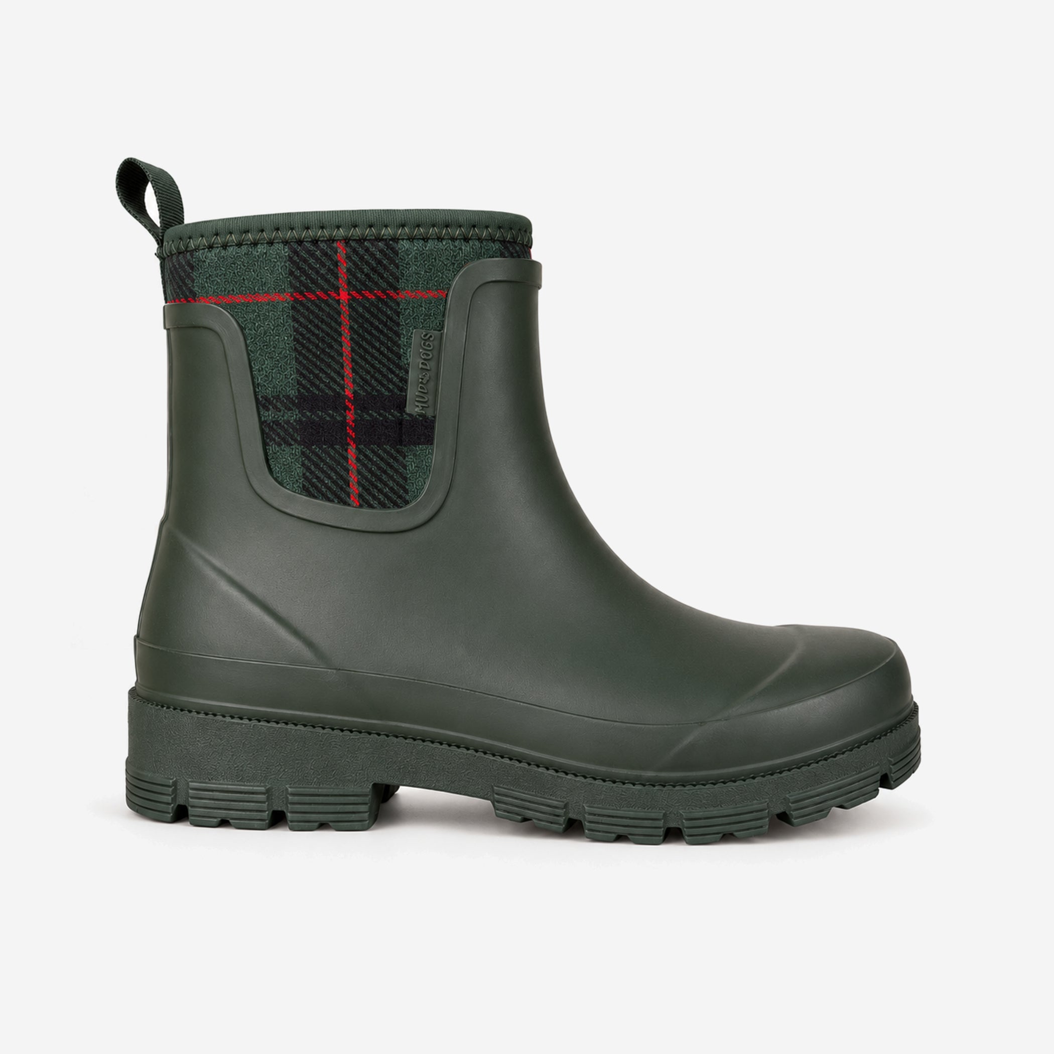 Mud Dogs BROOKE Womens Ankle Neoprene Wellies Green Check