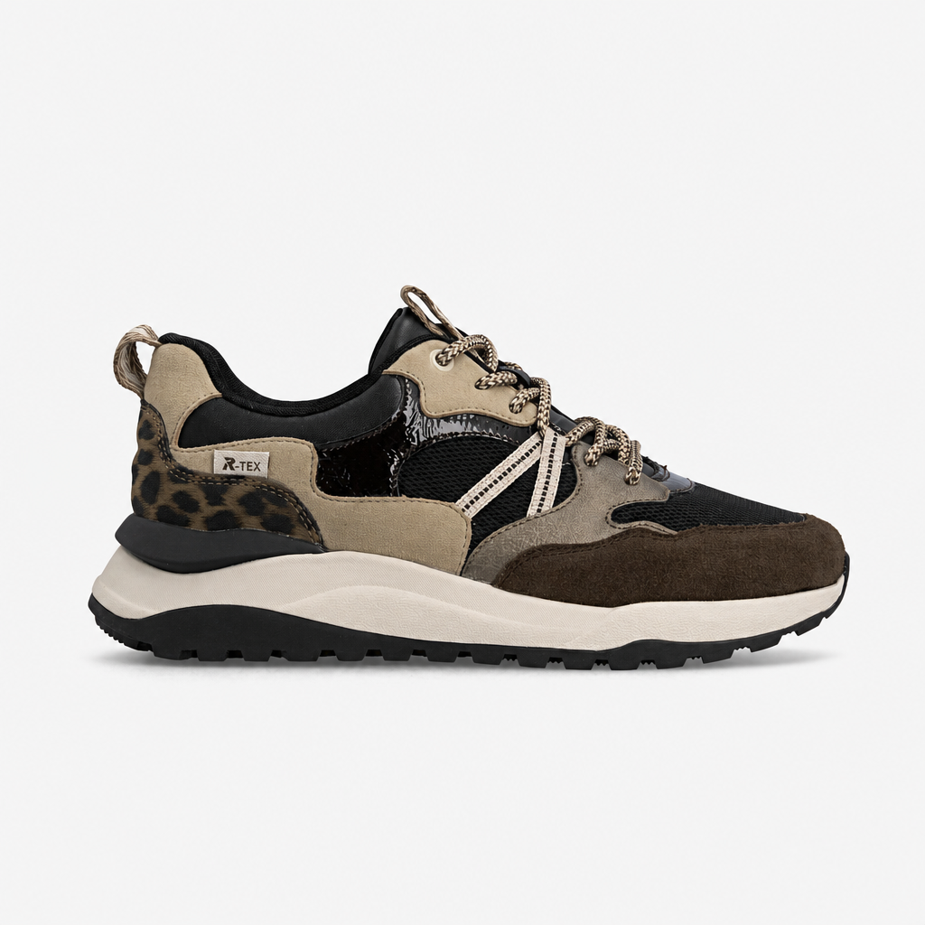 Rieker W2501 Womens Casual Trainers Black/Brown
