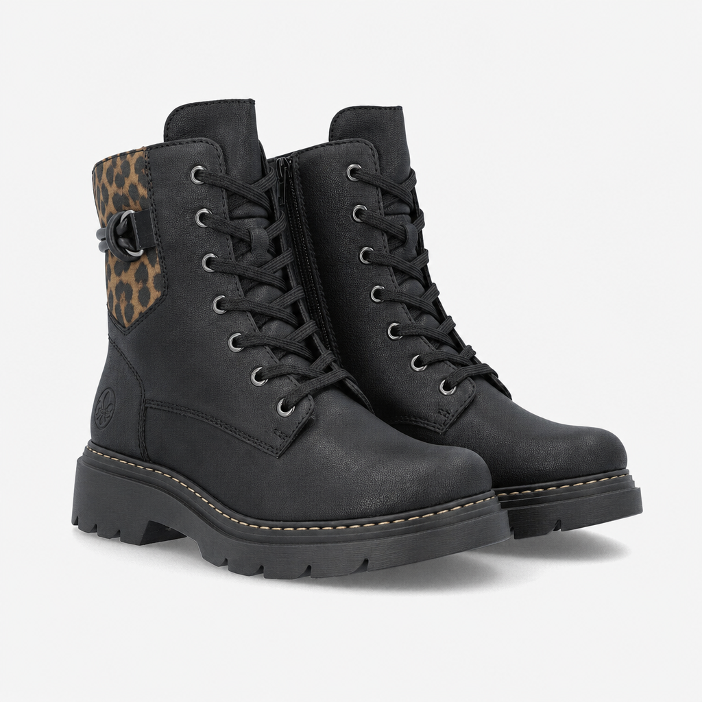 Rieker 76724 Womens Ankle Boots Black/Brown