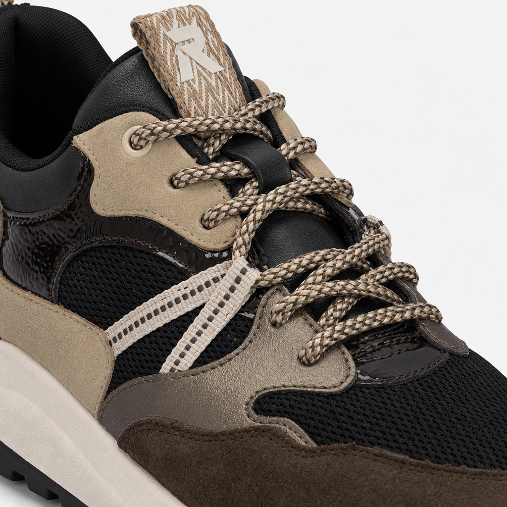 Rieker W2501 Womens Casual Trainers Black/Brown
