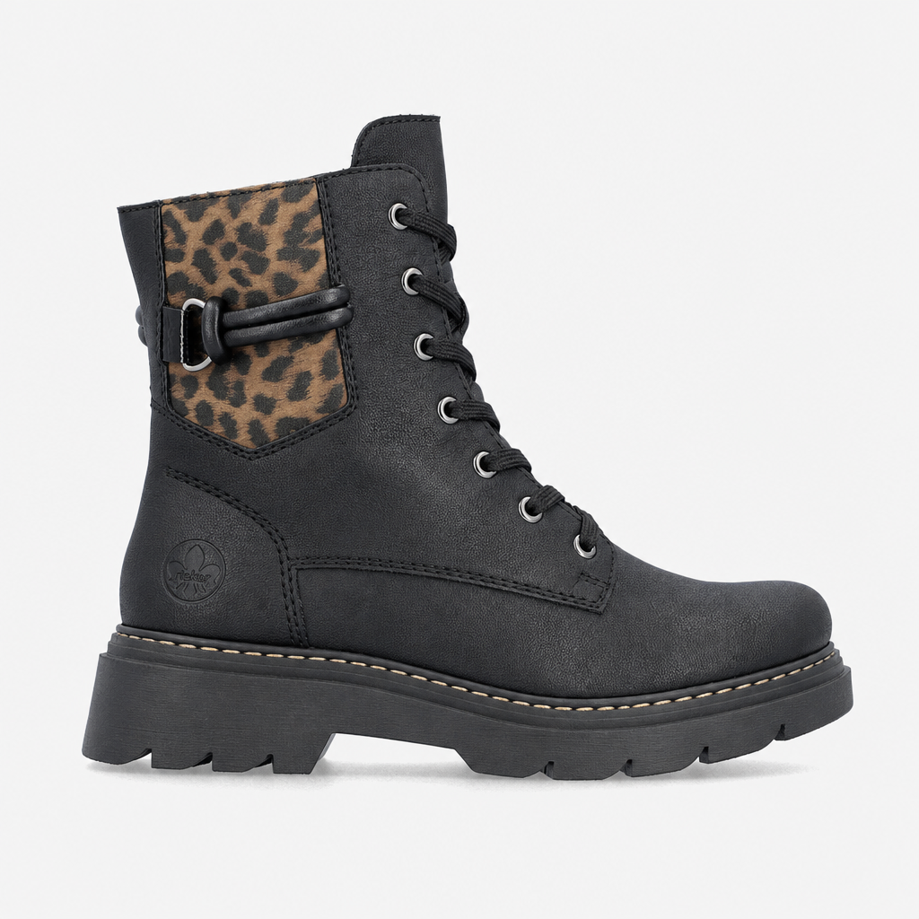 Rieker 76724 Womens Ankle Boots Black/Brown