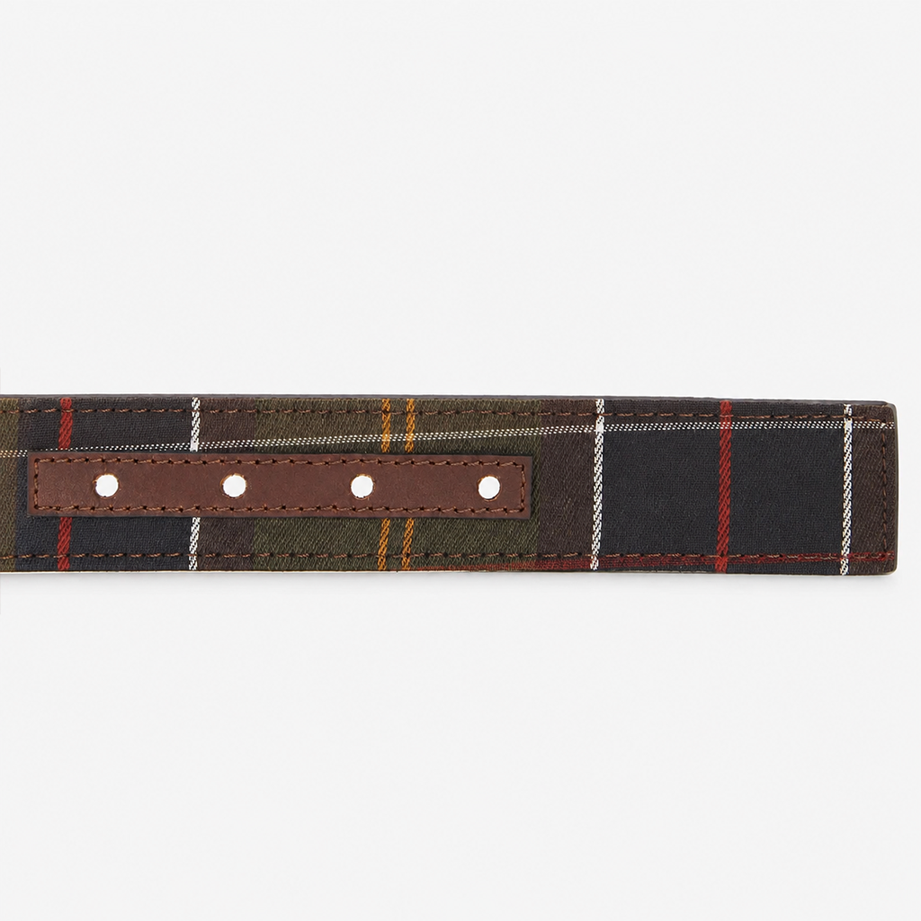 Barbour REVERSIBLE TARTAN LEATHER Mens Belt Classic Tartan/Brown