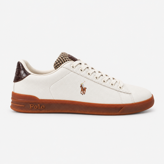 Polo Ralph Lauren HRT CRT III Mens Smart Trainers Deckwash White/Brown Multi
