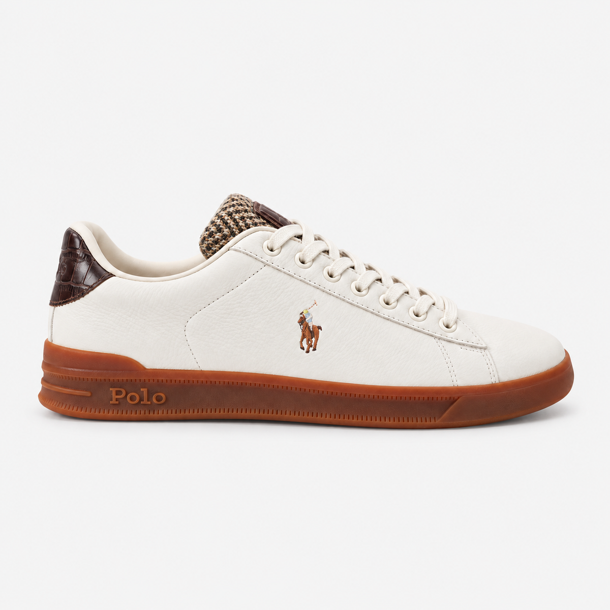 Polo Ralph Lauren HRT CRT III Mens Smart Trainers Deckwash White/Brown Multi