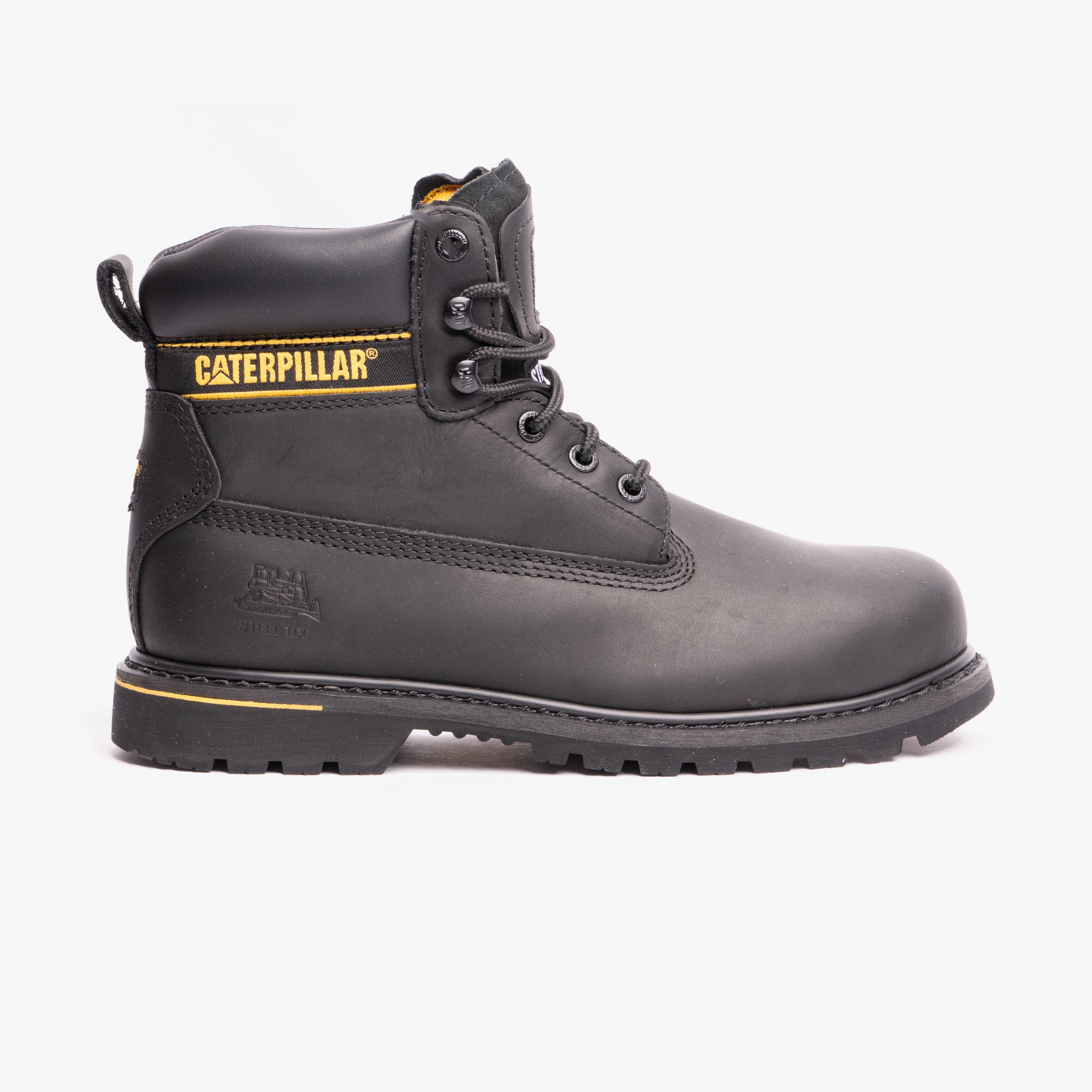 CAT HOLTON S3 Mens Leather Safety Boots Black