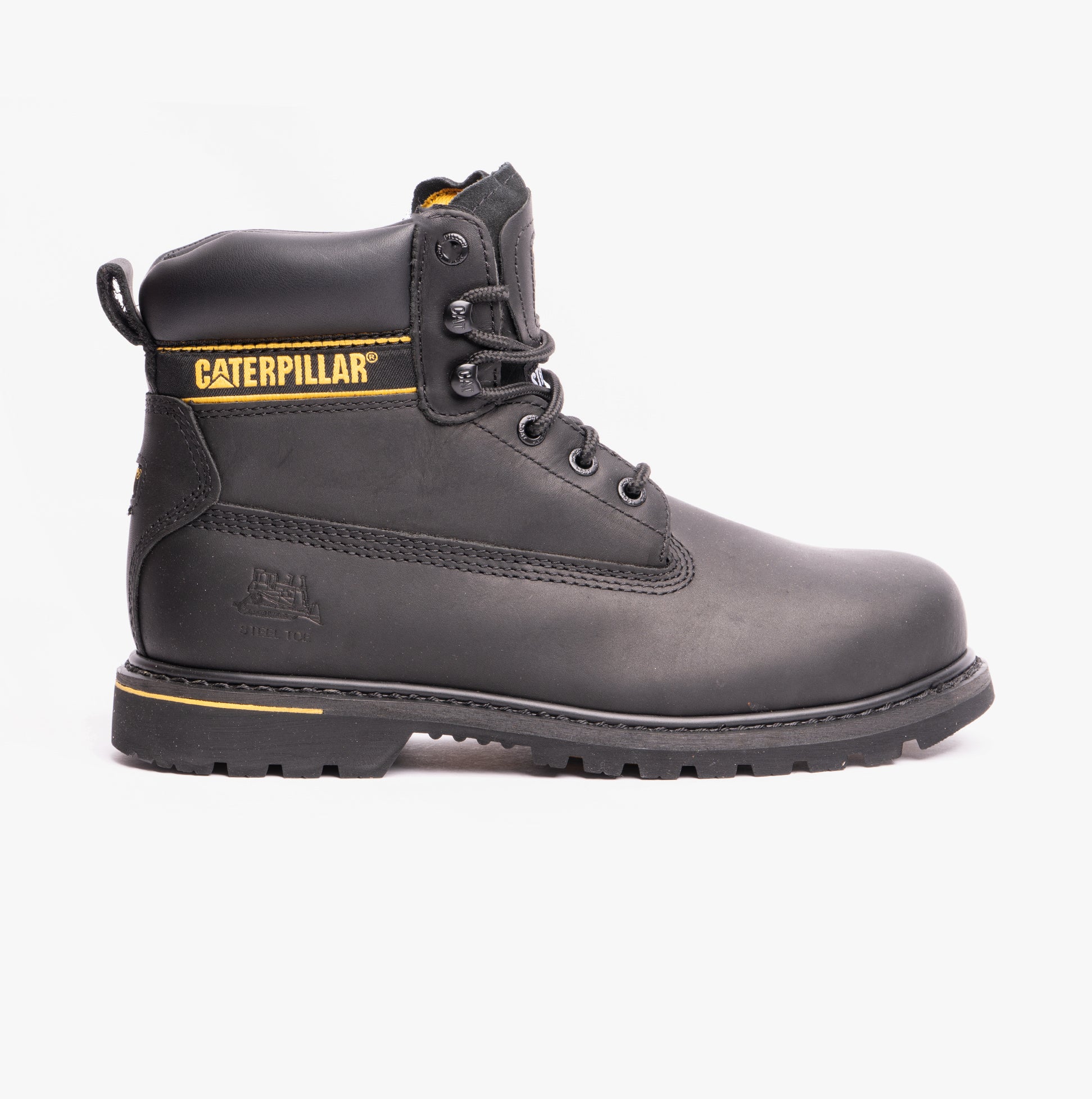 CAT HOLTON S3 Mens Leather Safety Boots Black