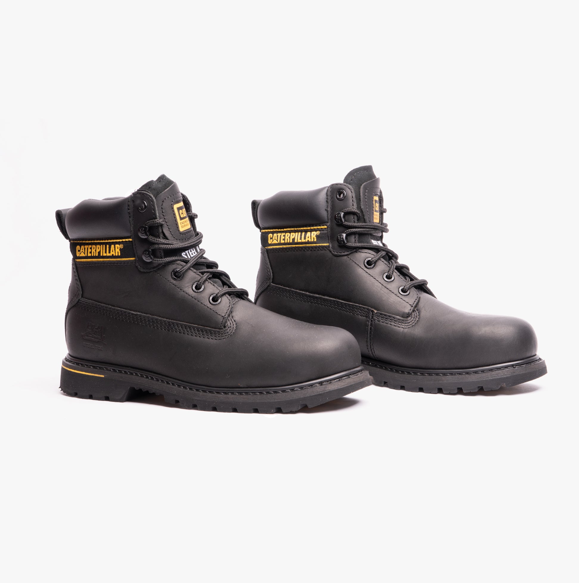 CAT HOLTON S3 Mens Leather Safety Boots Black