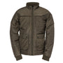 CAT TERRAIN Mens Jacket Dark Green front view featuring zip closure, quilted insulation, and ribbed collar.