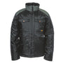 CAT HARVEST Mens Jacket Black front view with zip closure, two chest pockets and durable water-resistant finish.