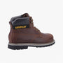 CAT POWERPLANT SB Mens Safety Boot Brown side view with lace-up closure and rubber sole.