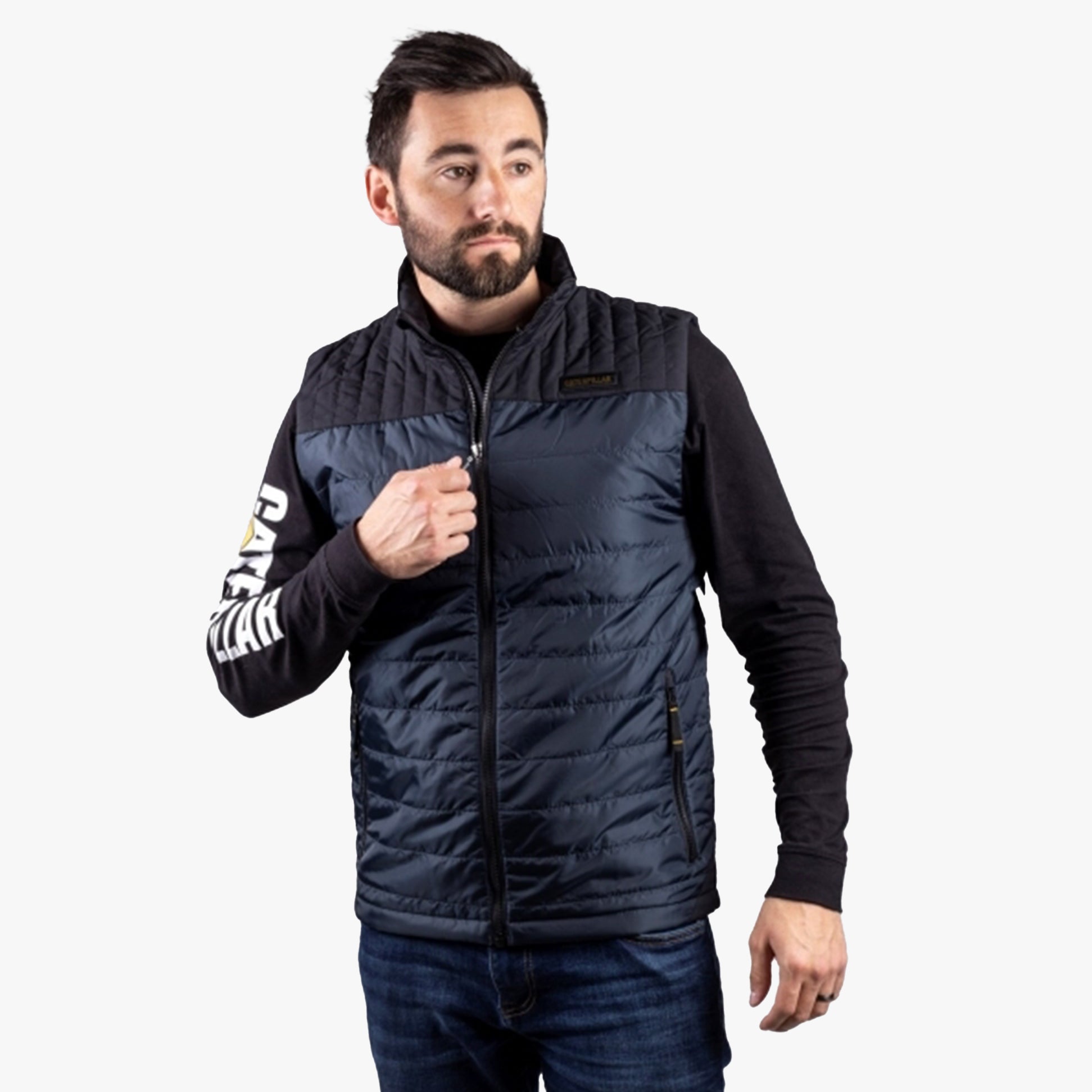 CAT SQUALL Mens Polyester Vest Body Warmer Dark Blue