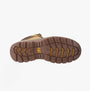 CAT STRIVER XL 6 Mens Hiker Safety Boots Honey bottom sole view showcasing traction and rubber material.