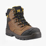 CAT STRIVER XL 6 Mens Safety Boots Beige side view, featuring nubuck upper, lace-up closure, and rubber sole.