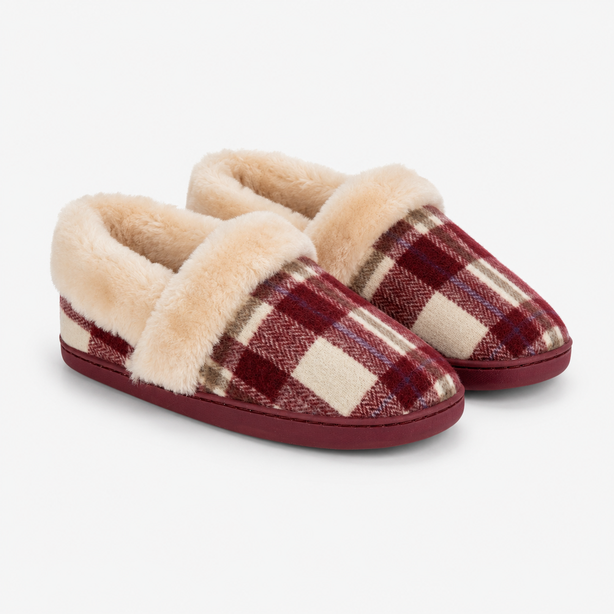 Jo & Joe HERITAGE Womens Moccasin Slippers Cherry