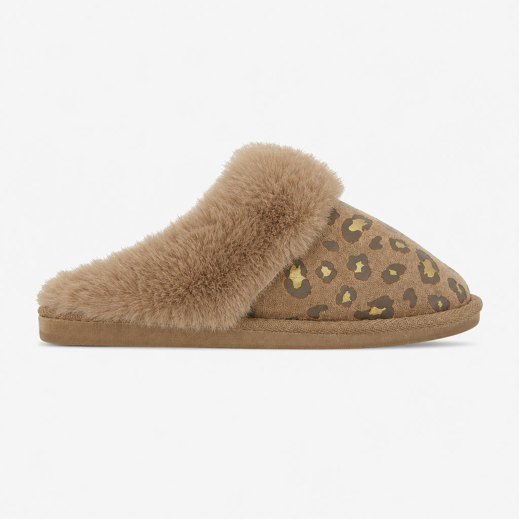 Jo & Joe MILA Womens Mule Slippers Chestnut Leopard