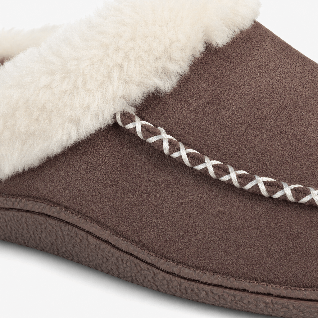 Jo & Joe ALNWICK Womens Moccasin Slippers Chocolate