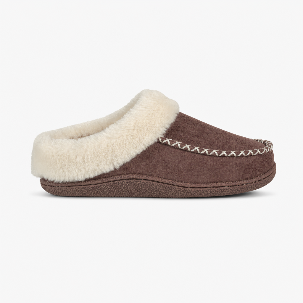 Jo & Joe ALNWICK Womens Moccasin Slippers Chocolate