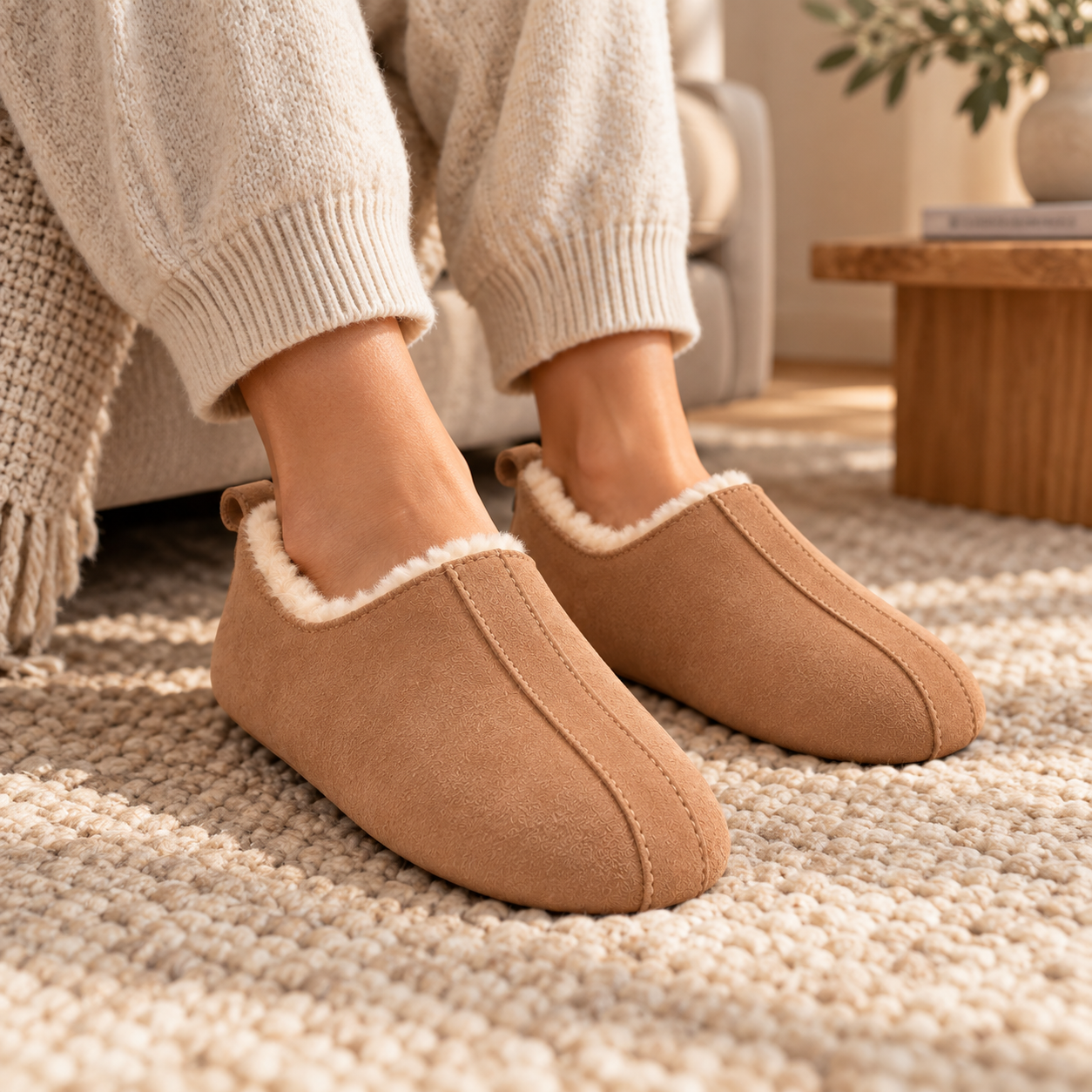 HOS Sheepskin PIXIE Womens Full Slippers Chestnut