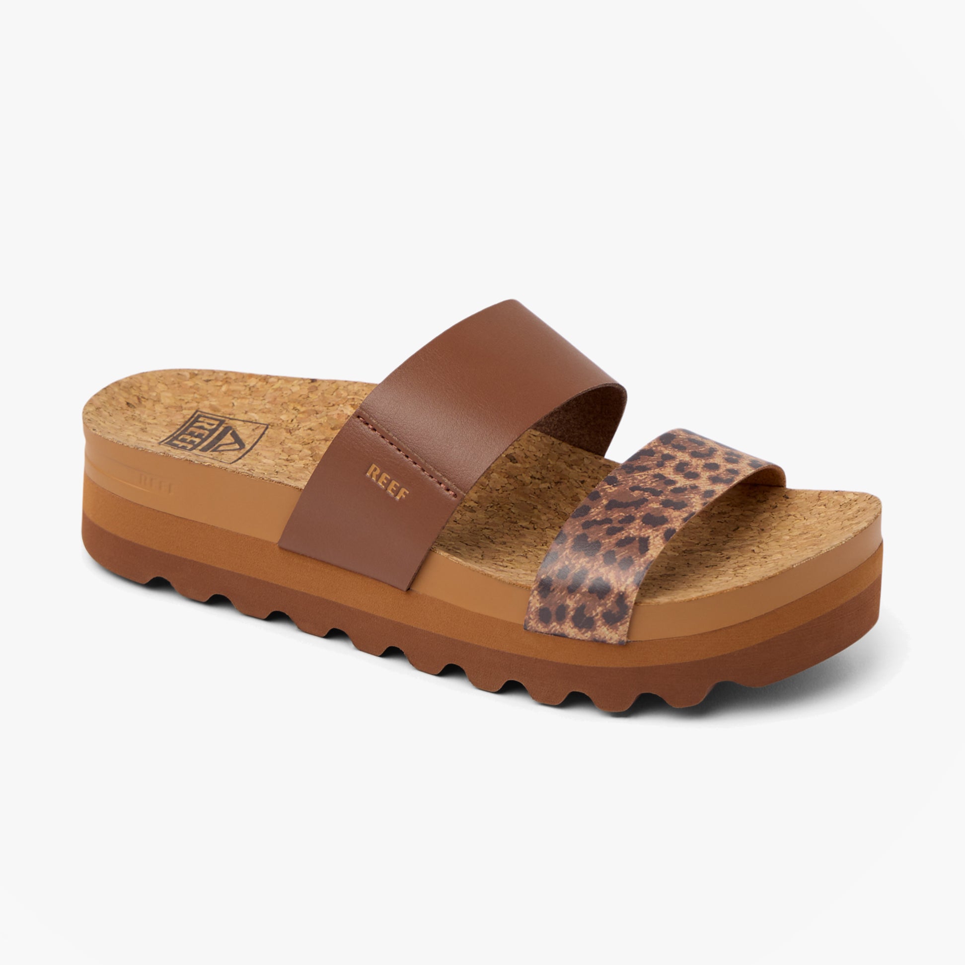 Reef CUSHION VISTA Womens Platform  Sandals Brown/Leopard