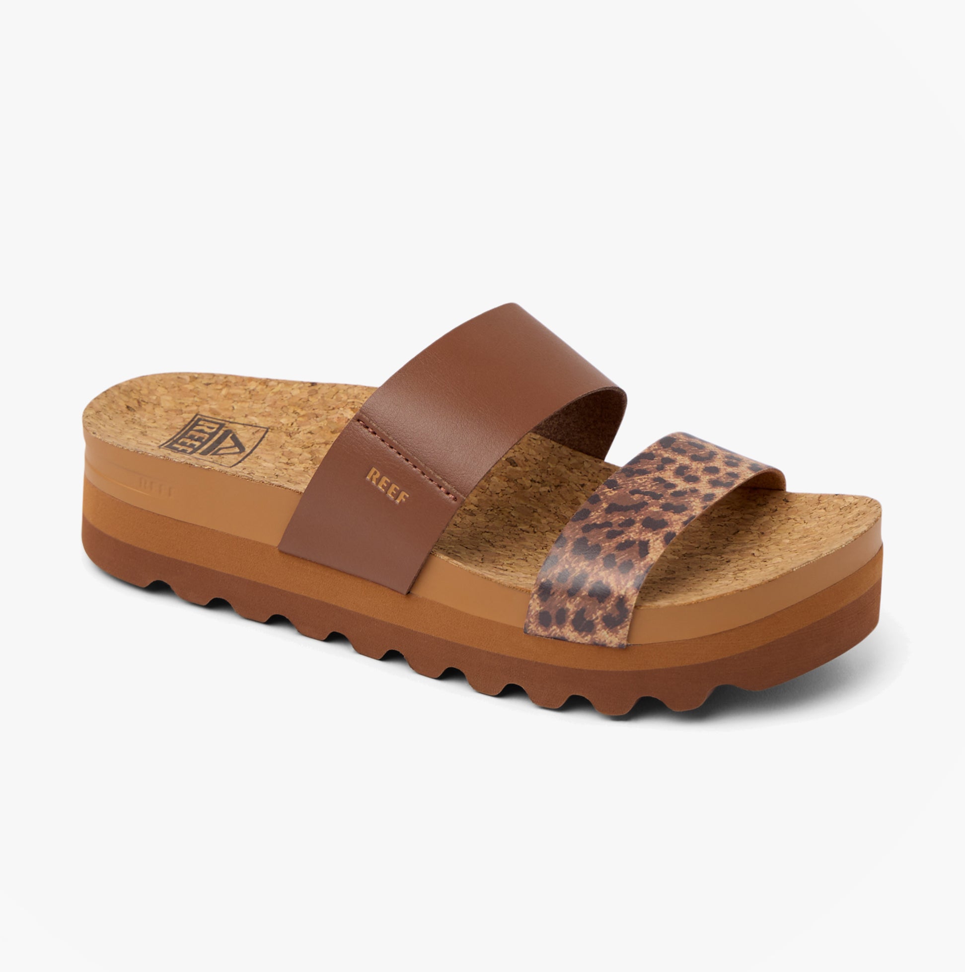 Reef CUSHION VISTA Womens Platform  Sandals Brown/Leopard