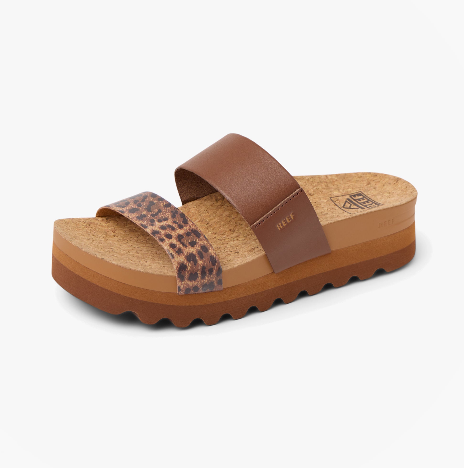 Reef CUSHION VISTA Womens Platform  Sandals Brown/Leopard