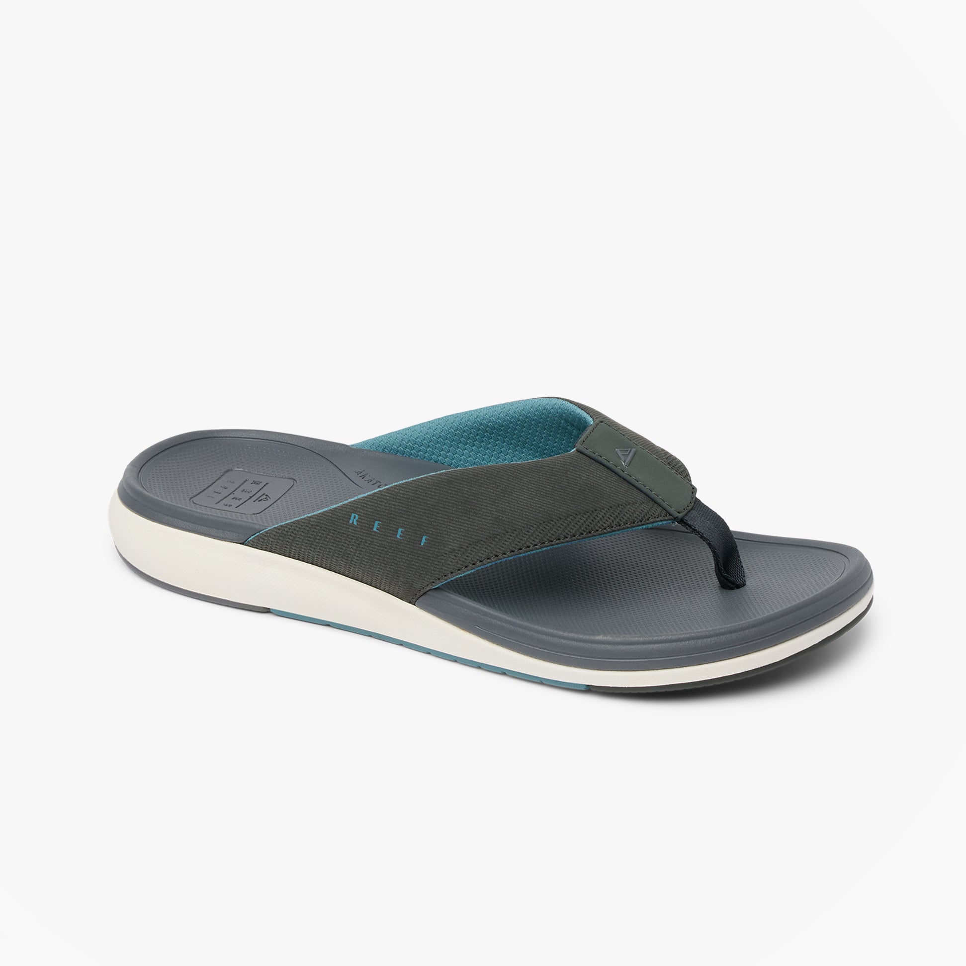 Reef CUSHION NORTE Mens Toe-Post Sandals Grey/Blue/Offwhite